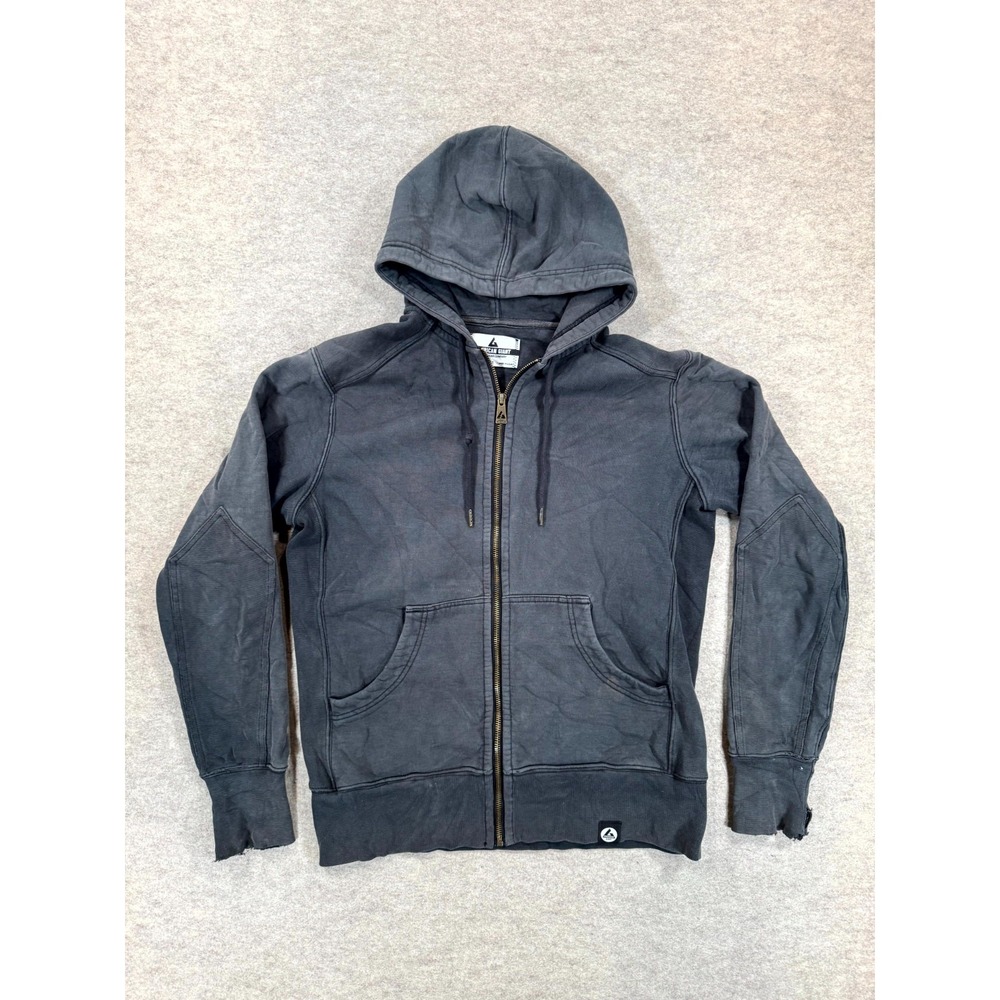 Vintage American Giant Hoodie Mens Medium Gray Fleece Lined Cotton Full Zip